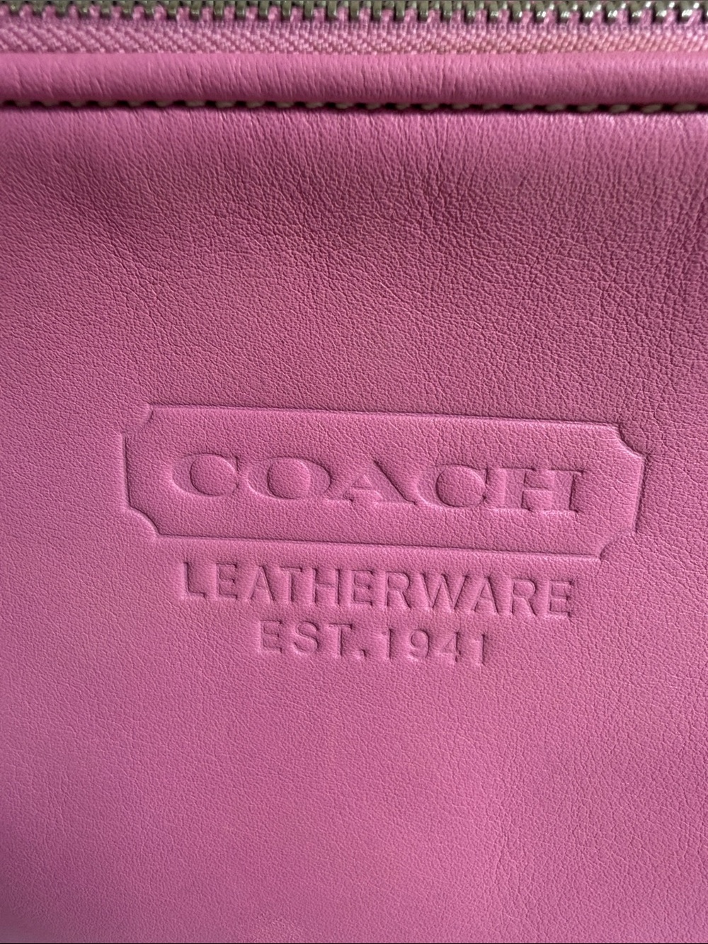 Coach Pink Leather Cosmetic Pouch - Picture 4 of 14